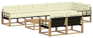 VidaXL Kültéri kanapé szett 9 pcs Fehér és Krém színű 79 x 79 x 37 cm
