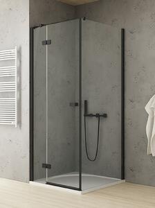 New Trendy Reflexa Black zuhanykabin 80x70 cm négyszögletes fekete félmatt/átlátszó üveg EXK-4913