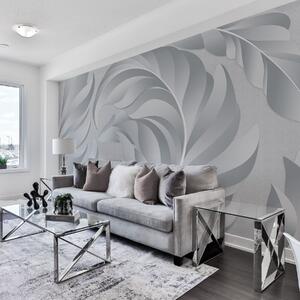 Fotótapéta nagy, texturált tollak szürke árnyalatokban, 3d fotótapéta, 3d levelek fotótapéta, w05231v3 : Uwalls.hu