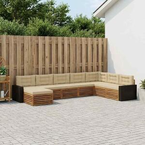 VidaXL Kültéri kanapé szett párnával 8 pcs Természetes és bézs