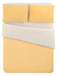 Sárga-krémszínű kétszemélyes-hosszabbított pamut ágyneműhuzat lepedővel 200x220 cm – Mila Home