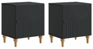 VidaXL Éjjeliszekrény 2 pcs Fekete 43 x 34,5 x 50 cm Szerelt Fa
