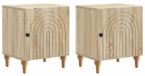 VidaXL Éjjeliszekrény 2 pcs Sonoma Tölgy 43 x 34,5 x 50 cm Szerelt Fa