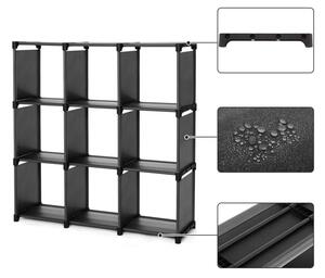 Fekete tároló polc 105 x 30 x 105 cm
