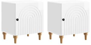 VidaXL Éjjeliszekrény 2 pcs Magasfényű Fehér 43 x 34,5 x 50 cm