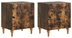 VidaXL Éjjeliszekrény 2 pcs Füstös Tölgy 43 x 34,5 x 50 cm Szerelt Fa