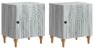 VidaXL Éjjeliszekrény 2 pcs Szürke Sonoma 43 x 34,5 x 50 cm Szerelt Fa