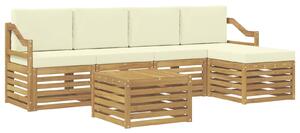 VidaXL Kültéri kanapé szett 6 pcs Fehér és Krém színű 59 x 59 x 37 cm