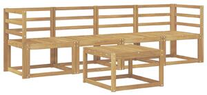 VidaXL Kültéri kanapé szett 5 pcs Fehér 59 x 59 x 37 cm Tömör Akácfa