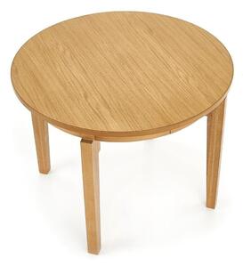 Asztal Houston 785, Mézes tölgy, 77cm, Hosszabbíthatóság, Közepes sűrűségű farostlemez, Természetes fa furnér, Váz anyaga, Tölgy, Bükkfa