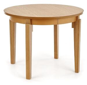 Asztal Houston 785, Mézes tölgy, 77cm, Hosszabbíthatóság, Közepes sűrűségű farostlemez, Természetes fa furnér, Váz anyaga, Bükkfa, Tölgy