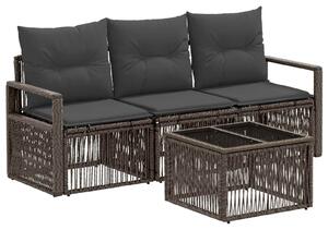 VidaXL Kerti Kanapé Szett 4 pcs Szürke polirattan