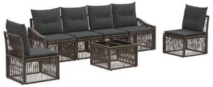 VidaXL Kerti Kanapé Szett 7 pcs Szürke polirattan