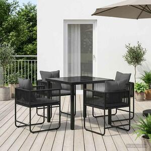 VidaXL Kert étkező szett 5 pcs Fekete és Antracit 80 x 80 x 73 cm