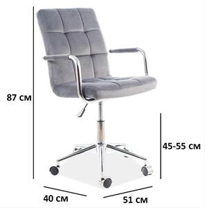 Irodai szék Q-022 szürke bársony 14