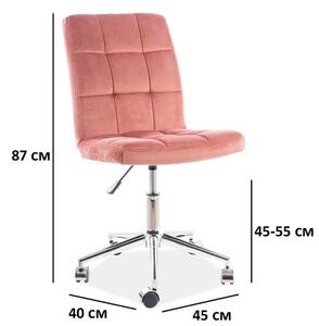 Irodai szék Q-020 öreg rózsaszín bársony 52