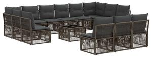VidaXL Kerti Kanapé Szett 14 pcs Szürke polirattan
