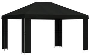 VidaXL Pavilon 4 x 3 m, Poliészter és acél 190 gsm, Fekete