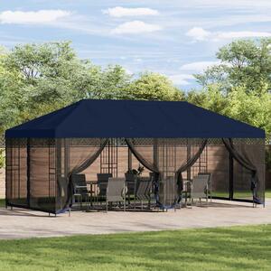 VidaXL Oldalfalas pavilon 6 x 3 m Kék Poliészter és acél 190