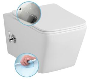 Sapho Sapho, PORTO CLEANWASH függő WC csésze Perem nélküli, integrált csaptelep és bidé spray 36x52cm, fehér, PZ102RX