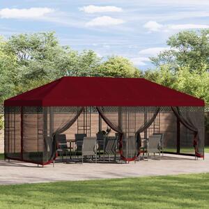 VidaXL Oldalfalas pavilon 6 x 3 m Poliészter és acél 190, Burgundi