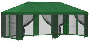 VidaXL Oldalfalas pavilon 6 x 3 m Poliészter és acél 190, Zöld