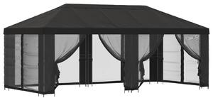 VidaXL Oldalfalas pavilon 6 x 3 m Poliészter és acél, Antracitszürke