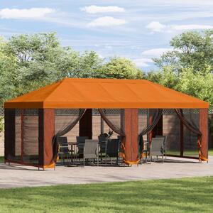 VidaXL Oldalfalas pavilon 6 x 3 m Poliészter és acél 190, Narancssárga