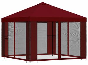 VidaXL Kerti pavilon oldalfalakkal 3 x 3 m, Burgundi