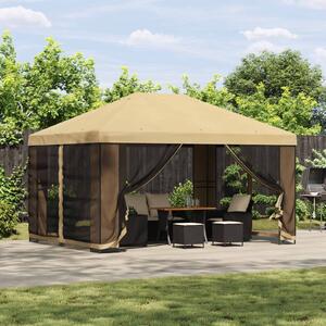 VidaXL Pavilon 4 x 3 m, Poliészter és acél 190 gsm, Krémszínű