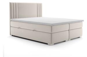 Franciaágy Boxspring 180 cm Morcano (krém) (tárolóhellyel)