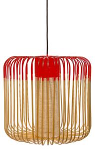 Függőlámpa Forestier, Bamboo, dimmable, Piros, Étkező, Bambusz, Dizájn
