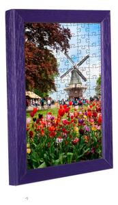 Amszterdam puzzle képkeret lila