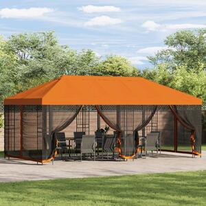VidaXL Oldalfalas pavilon 6 x 3 m Narancssárga Poliészter és acél 190