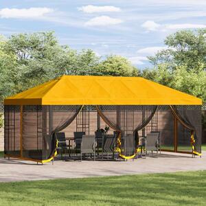VidaXL Oldalfalas pavilon 6 x 3 m Sárga Poliészter és acél 190