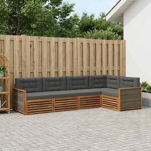 VidaXL Kültéri kanapé szett párnával 5 pcs Természetes és antracit
