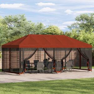 VidaXL Oldalfalas pavilon 6 x 3 m Terrakotta Poliészter és acél 190