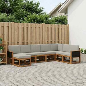 VidaXL Kültéri kanapé szett 8 pcs Természetes és Világosszürke