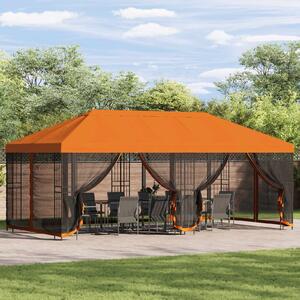 VidaXL Oldalfalas pavilon 6 x 3 m Narancssárga Poliészter és acél 190
