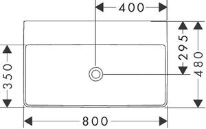 Hansgrohe Xelu Q mosdótál 80x48 cm négyszögletes klasszikus-beépíthető fehér 61021450