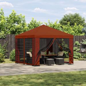 VidaXL Kerti pavilon oldalfalakkal 3 x 3 m Terrakotta