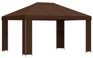 VidaXL Pavilon 4 × 3 m Barna Poliészter és acél 190 gsm