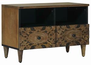 VidaXL TV szekrény tárolóval Barna 70 x 33,5 x 46 cm Tömör Mangófát