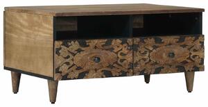 VidaXL Dohányzóasztal fiókkal Barna 80 x 54 x 40 cm Tömör Mangófát