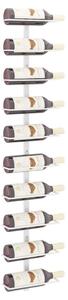 VidaXL fehér fém falra szerelhető bortartó állvány 10 palacknak