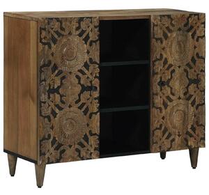 VidaXL Széf polcokkal tárolóval Barna 90 x 33,5 x 75 cm Tömör Mangófát