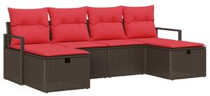 VidaXL Kanapé Szett párnával 5 pcs polirattan