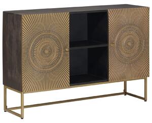 VidaXL Széf Bronz 105 x 30 x 70 cm Tömör Mangófa és Műszaki Fa