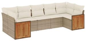 VidaXL Polyrattan Kerti Ülőgarnitúra - 7 részes - Bézs