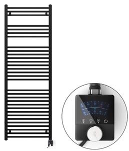 Welland Lux fekete elektromos törölközőszárító design radiátor 600 x 1600mm digitális termosztáttal | Készletről gyors kiszállítással. ES+AF